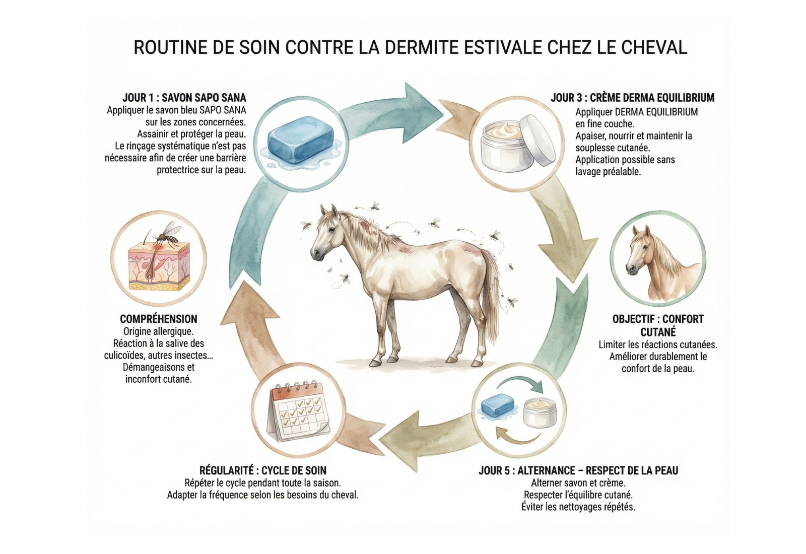 Traitement dermite estivale cheval 